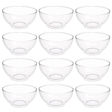 Imagem de 12 Tigelas Saladeiras Grandes Redondas 3,1L Transparente Servir Salada Sobremesa Crippa...
