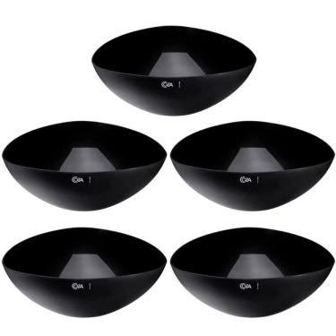 Imagem de Kit 5 Saladeiras Triangulares 5L Essential 31cm Preto Pipoca Salada Frutas Coza