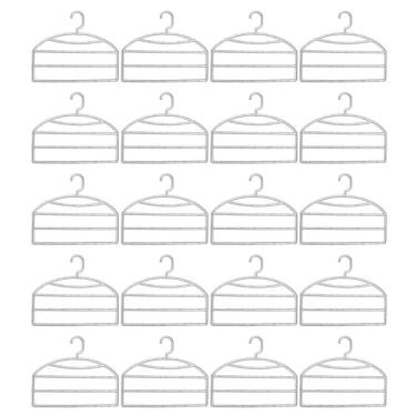 Imagem de Kit 20 Cabides Triplos Organizar Calças Calceiros Transparentes Closet Guarda Roupas Cinquetti