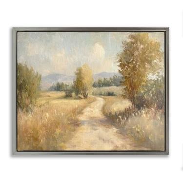 Imagem de Stupell Industries Gravel Road Landscape Gray Framed Floater Canvas Wall Art, design by Petal Prints Design, 25 x 31