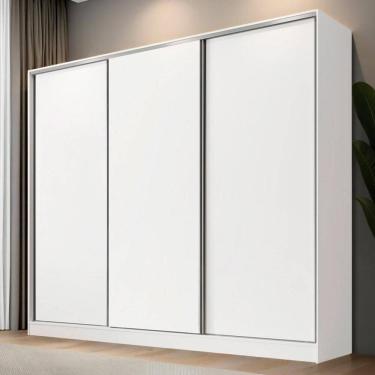 Imagem de Guarda-roupa Casal 100% Mdf Madesa Nantes 3 Portas De Correr Branco