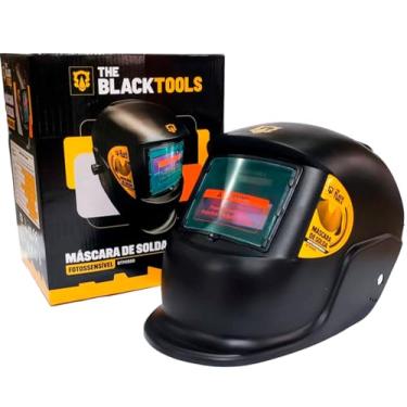 Imagem de Máscara De Solda Escurecimento Automatico Profissional Cor Preto Liso BTM1000 The Black Tools