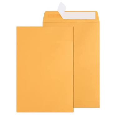 Imagem de Poever Envelopes de catálogo 6x9 pacote com 300 envelopes pequenos marrom kraft autoselo envelopes de correio de segurança para documentos, cartões, fotos, escritório, negócios