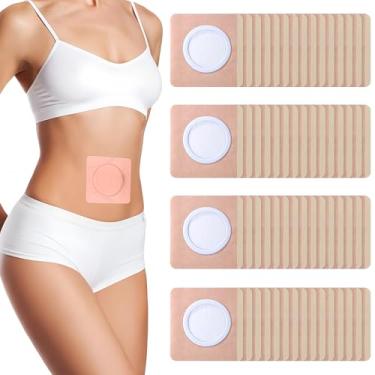 Imagem de 60 peças de óleo de rícino descartável para umbigo | 8 cm x 8 cm altamente absorvente | Embalagem autoadesiva de óleo de rícino para pescoço/ombros/joelhos | Sem lavagem | Algodão orgânico |