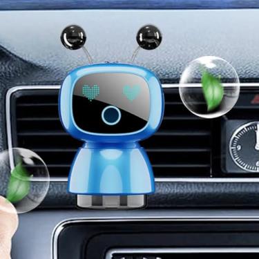 Imagem de Máquina de aromaterapia inteligente robô, aromatizador de ar de carro robô fofo inteligente - Spray fino/preenchível/ajuste de quatro marchas/sensor de vibração/ligado/fragrância de longa duração de