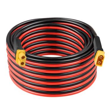 Imagem de Cabo de extensão XT60 10AWG 30FT 2 3 5 10 15 20 25 30 35 40 50 75 100FT XT60 conector fêmea para macho para estação de energia portátil painel solar RC bateria