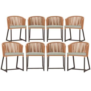 Imagem de Mesa com 4 Cadeiras de Jantar Roma 100cm e Noronha em Aluminío