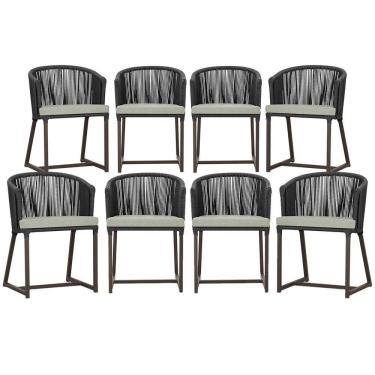 Imagem de Mesa com 4 Cadeiras de Jantar Roma 100cm e Noronha em Aluminío
