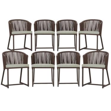 Imagem de Mesa com 4 Cadeiras de Jantar Roma 100cm e Noronha em Aluminío