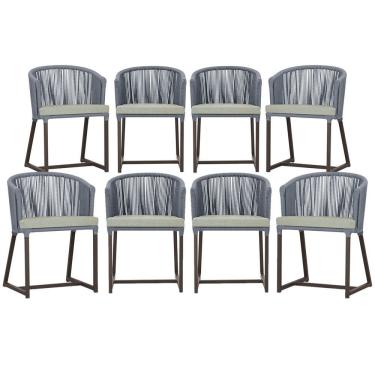 Imagem de Mesa com 4 Cadeiras de Jantar Roma 100cm e Noronha em Aluminío