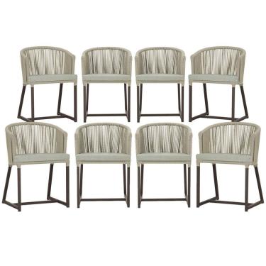 Imagem de Mesa com 4 Cadeiras de Jantar Roma 100cm e Noronha em Aluminío