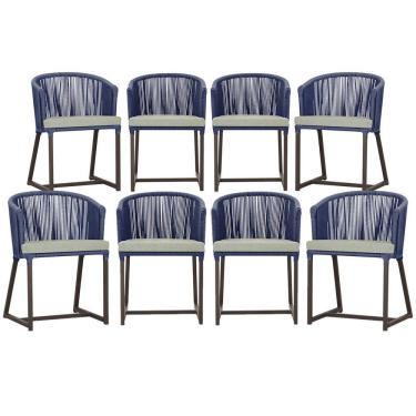 Imagem de Mesa com 4 Cadeiras de Jantar Roma 100cm e Noronha em Aluminío