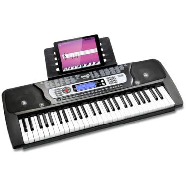 Imagem de RockJam Teclado eletrônico portátil de 54 teclas com tela LCD interativa e inclui aplicativo de ensino Piano Maestro com 30 músicas