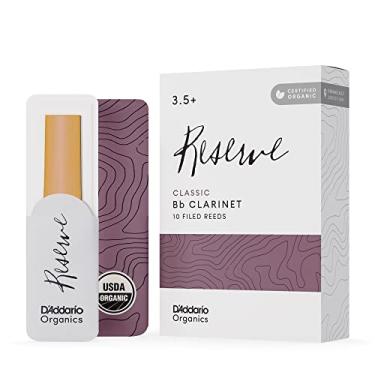 Imagem de D'Addario Palhetas de clarinete Organic Reserve Bb – Palhetas para clarinete – A primeira e única palheta orgânica – 3,5 + resistência, pacote com 10