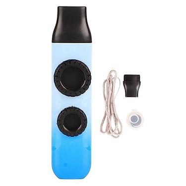 Imagem de Kazoo Instrumento musical profissional de plástico ajustável com 10 diafragmas de flauta para ukulele, violino, violão, teclado, alto brilho, gradiente azul ciano (gradiente azul e branco de alto