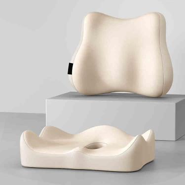 Imagem de Almofada Ergonômica Para Cadeira De Escritório, Almofada De Assento De Carro De Espuma De Memória, Alivia As Costas, Nádegas, Quadril, Cóccix, Dor Ciátic, Green 2, 1pcs 13 * 16 * 3inch