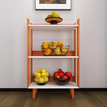 Imagem de Fruteira De Chão Balcão Cozinha Movlar - Mod.0704 (Nature/Branco)