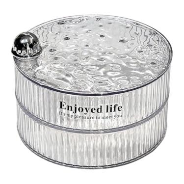 Imagem de simhoa Caixa de joias giratória 360 graus, organizador de armazenamento de joias, suporte para brincos, anéis, colares, artigos de beleza e pulseiras, 2