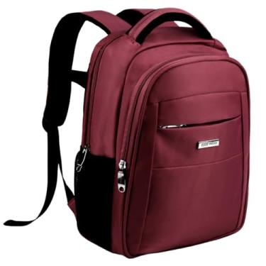 Imagem de Mochila Bolsa Masculina Feminina Unissex Reforçada Notebook Viagem Executiva Trabalho Faculdade Escolar Impermeável Resistente Anti Furto Compacta (Vinho)