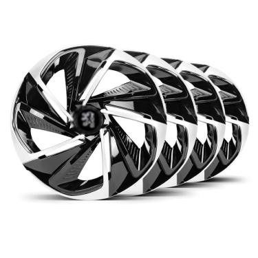 Imagem de Jogo 4 Calota Nitro Aro 14 Preta e Prata Elitte 4804