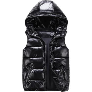 Imagem de Casaco de colete com capuz de inverno, com capuz com capuz de inverno, com casaco de algodão com algodão espeto, preto, preto, 4xl