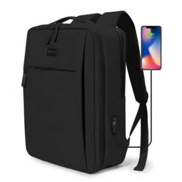 Imagem de Mochila Para Notebook Com Usb Feminina Masculina Impermeável Bolso em X