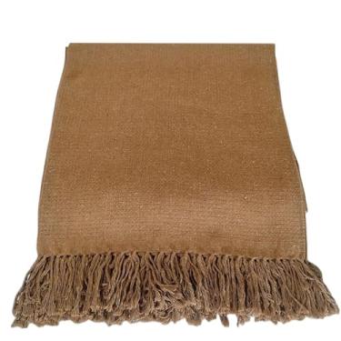 Imagem de Manta Casal Safira Cama Decoração Sofá Tecido em Algodão Cor Caramelo