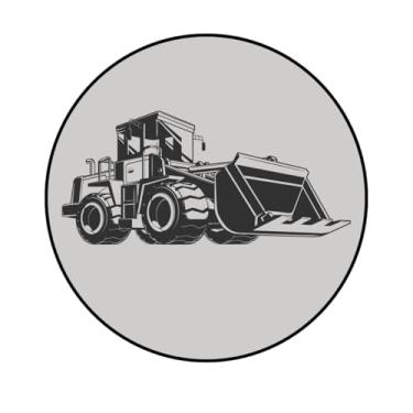 Imagem de Adesivo Decorativo Redondo Tema Retro-Escavadeira, 5 cm (RT4)