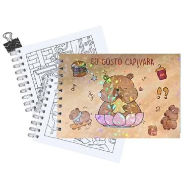 Imagem de Caderno de Desenho A5 Capa Dura, 48 Folhas 180g/m², Design Capivara, para Grafite e Aquarela Leve