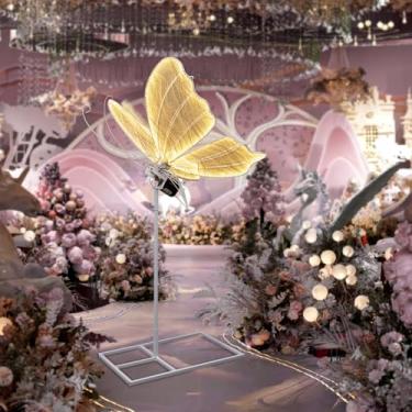 Imagem de YM sky Luminária De Chão Elétrica Em Formato Borboleta Para Casamento: Decoração Gigante Borboletas Led Com Movimento E Luzes Acesas - Grandes Acessórios Móveis Asas Batendo Festa Aniversário (Luz Q
