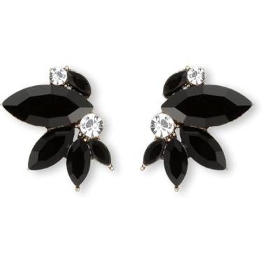 Imagem de Brincos de champanhe nude para mulheres, brincos de formatura de cristal preto para casamento, formal, elegante, strass, baile, bijuteria requintada e cintilante para casamento, Large, Liga de aço