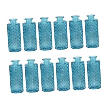 Imagem de Ｂｅｓｇａ 12 peças de vasos de vidro para plantas, mini vasos de flores modernos, arranjos de flores para exibição em armários de sala de chá e escritório, Céu Azul