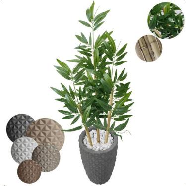 Imagem de Bambu Planta Artificial Grande 170cm com Vaso Decoração para Sala - Fl