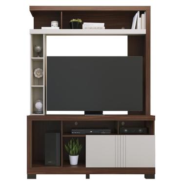 Imagem de Estante Home Theater Elba Nogueira Real-off White Matte Para Tv Até 50? - Colibri Nogueira Real-off White Matte