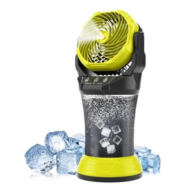 Imagem de AVV Ventilador de nebulização portátil com luz ambiente RGB - tanque de água de 2L, 4 velocidades e ventilador de névoa de spray, ventiladores de névoa recarregáveis de 30.000 mAh para ventiladores