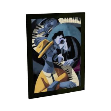 Imagem de Quadro Decorativo Piano Banda Ilustração Instrumentos Musica