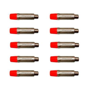 Imagem de Kit Plug Rca Fêmea Nickel Plt Wc 1222 Fl Rd Ni (10un) Wireconex - Pç - 10