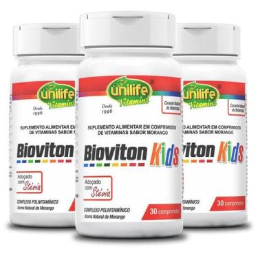 Imagem de Bioviton Kids Polivitaminíco 30 Comprimidos 3 Unidades - Unilife
