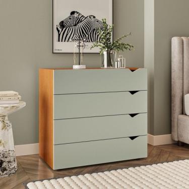 Imagem de Cômoda 4 Gavetas 83,8cm X 90cm Porto Freijó/verde