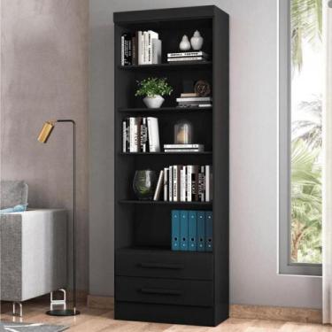 Imagem de Livreiro Turim com Prateleiras Suporte para livros preto fosco - Mobil