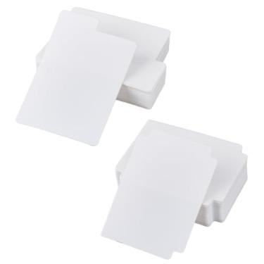 Imagem de SUPERFINDINGS 100 peças, 2 estilos, divisores de cartões brancos para caixas de armazenamento, separador de cartão de plástico com abas para jogos esportivos, 9,3 x 6,9 cm/9,7 x 6,9 cm