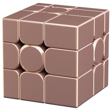 Imagem de Bukefuno Moyu Cubo Espelho V2 Bola Núcleo Magnético UV 3x3 Ouro Rosa Cubo Mágico Quebra-cabeça 3x3x3 MFJS Espelho V2 Irregulares Ímãs Sem Adesivo Speed Magic Cube (versão com revestimento UV Gold