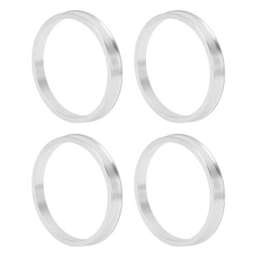 Imagem de INFINAUTO Anéis centralizados no cubo da roda do carro OD 75,1 mm para ID 67,1 mm eixo central de rodas amortecedores Hubrings liga de alumínio tom prata durável
