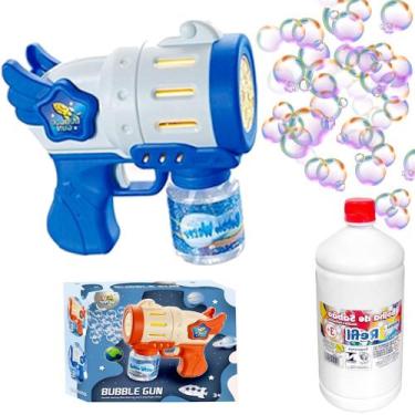 Imagem de Lançador Bolhas de Sabão Máquina Automática de Fazer Bolinhas + 1L Sab