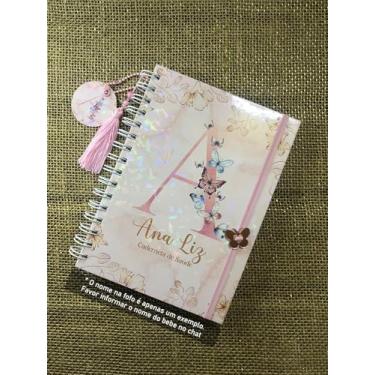 Imagem de Caderneta de Saúde Infantil Personalizada, Tema Borboletas Alfabeto, Capa Holográfica, A5, com Chaveiro e Pingente