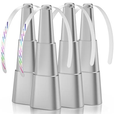 Imagem de Grete Gotye Pacote com 4 ventiladores de comida para mesas, ventilador de comida interno e externo, ventilador portátil alimentado por bateria para casa, restaurante, festa, piquenique, pátio (prata)