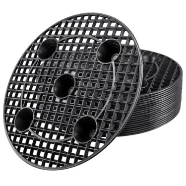 Imagem de TAICHEUT 20 Peças De 12" Preto Nível Planta Elevador Vaso, Elevadores Plástico, Suporte Flores Redondo Para Jardins Internos E Externos Pátios Varandas Peitoril Da Janela