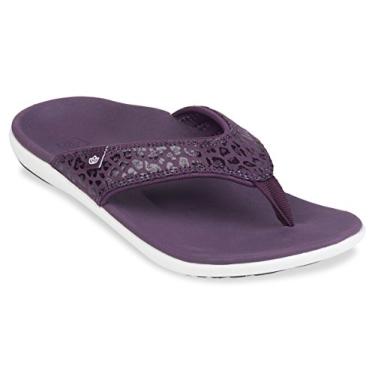 Imagem de Spenco Sandália feminina Yumi Cheetah, Vinho, 41