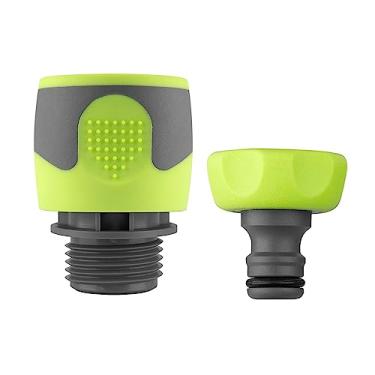 Imagem de Flexzilla HFZGAK11 Conexões de conexão rápida para mangueira de jardim, 2 peças acoplador e kit de plugue, ZillaGreen