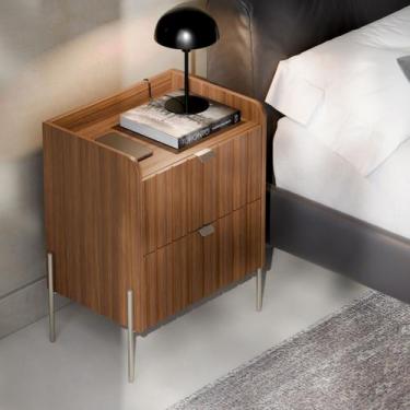 Imagem de Mesinha de Cabeceira Venus 45cm Com Base Em Aço Carbono Preto - LCN Mo